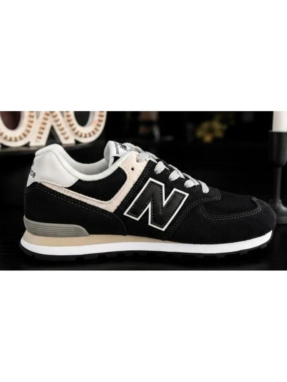 New Balance 574 Core Black White Sneakers Kids 4 Wide Women’s 5.5 - Picture 7 of 7